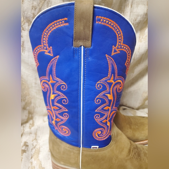 1178 - RockinLeather Men's Crazy Horse w/Blue Upper Western Boot - Picture 4 of 14